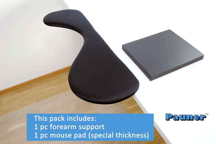 Computer arm rest with ergonomic mouse pad
