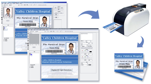 id badge printer photo id badge system